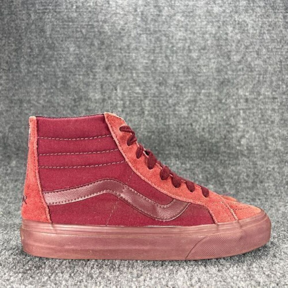 Vans Sk8 Hi High Top Sneakers Mens 5 Womens 6.5 Burgundy Zip Up Skateboard Shoes